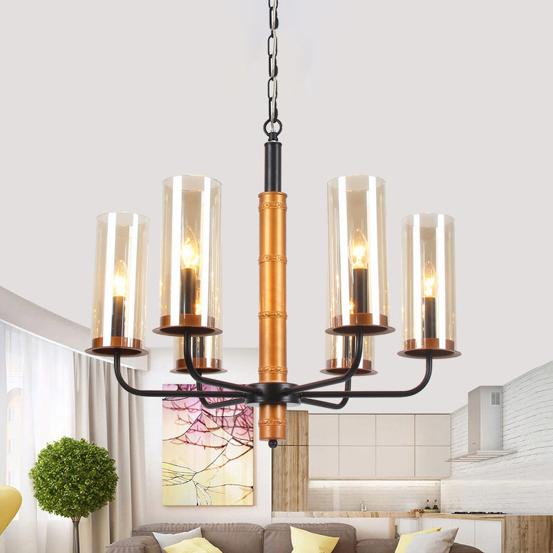 Lampadella tubolare di vetro grigio illuminazione modernista 3/5/6 luci soggiorno kit lampada a sospensione in oro e nero