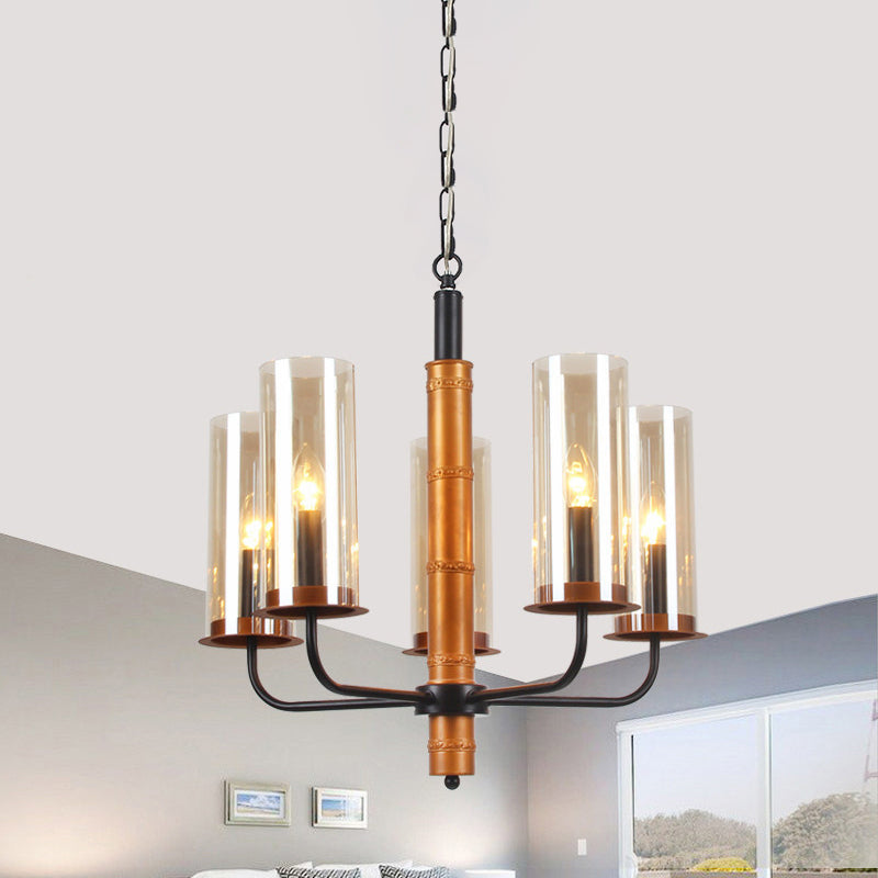 Lampadella tubolare di vetro grigio illuminazione modernista 3/5/6 luci soggiorno kit lampada a sospensione in oro e nero