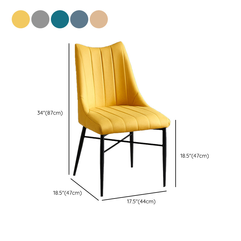 Industrial Dining Room Upholstered Black Leg Dining Side Chair