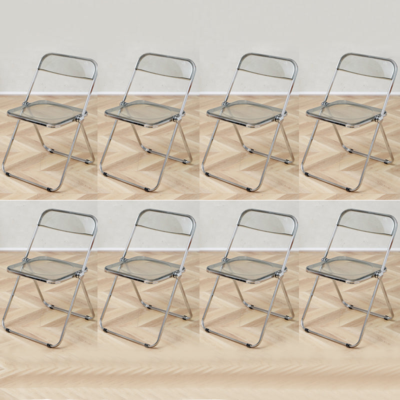 Contemporary Open Back Metal Folding Armless Dining Chairs(Set of 4/8)