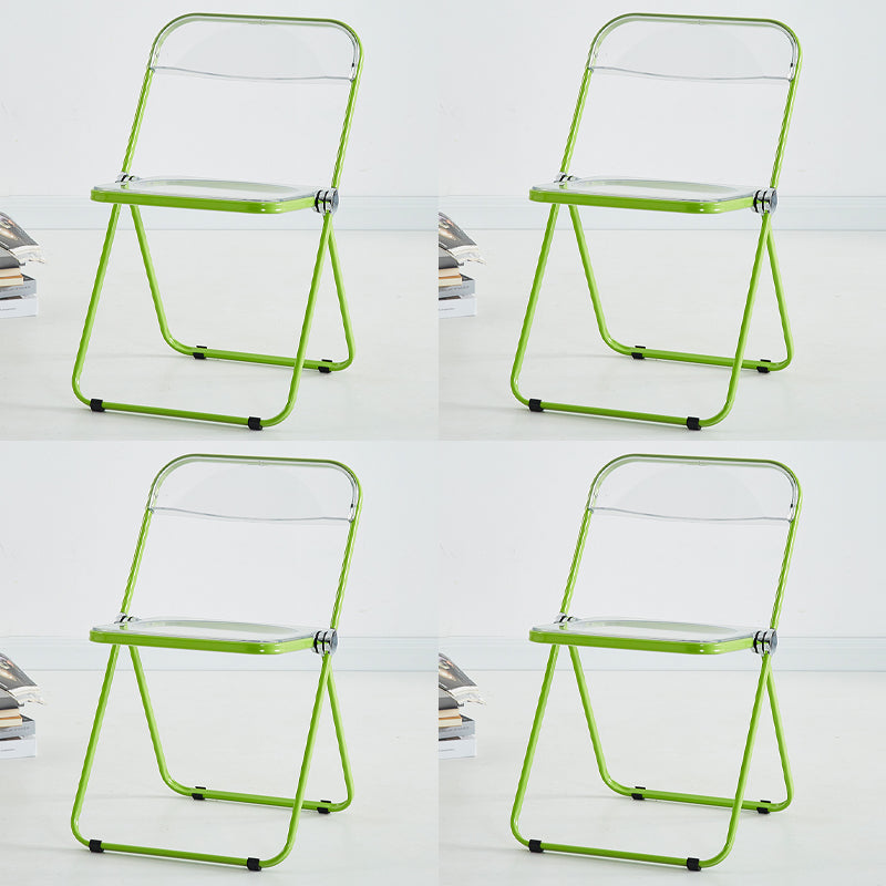 Contemporary Open Back Metal Folding Armless Dining Chairs(Set of 4/8)