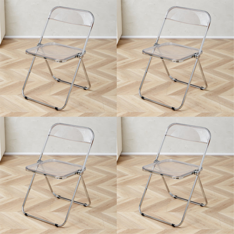 Contemporary Open Back Metal Folding Armless Dining Chairs(Set of 4/8)