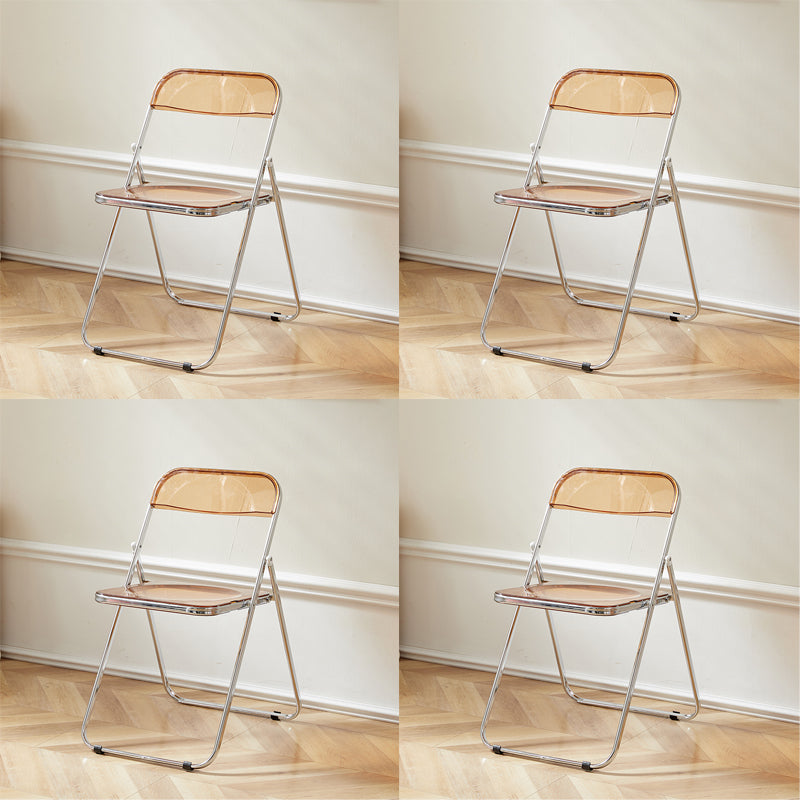 Contemporary Open Back Metal Folding Armless Dining Chairs(Set of 4/8)