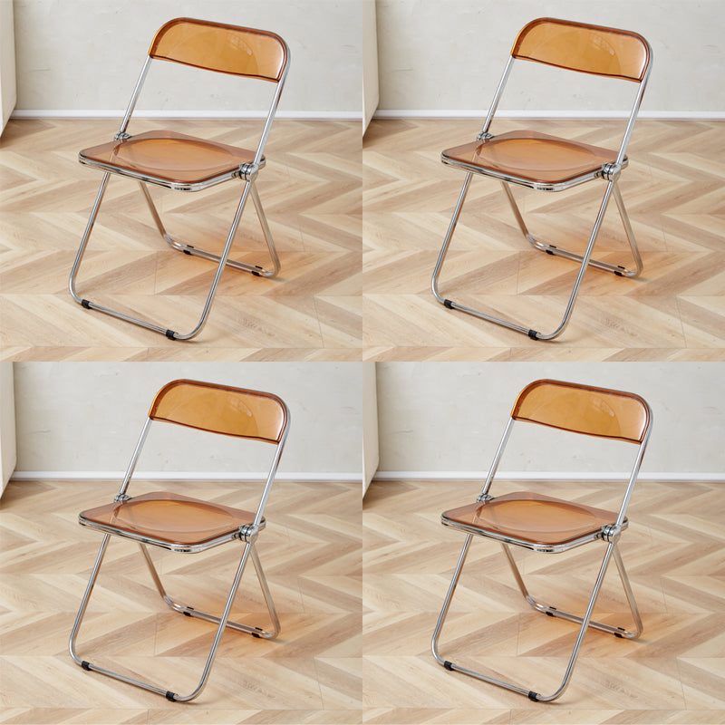 Contemporary Open Back Metal Folding Armless Dining Chairs(Set of 4/8)