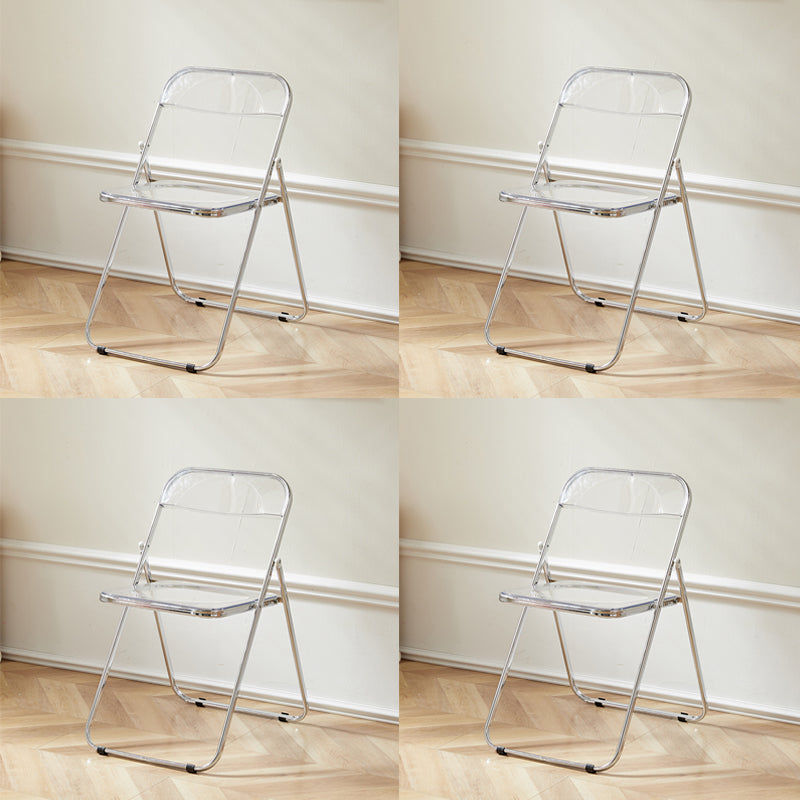 Contemporary Open Back Metal Folding Armless Dining Chairs(Set of 4/8)