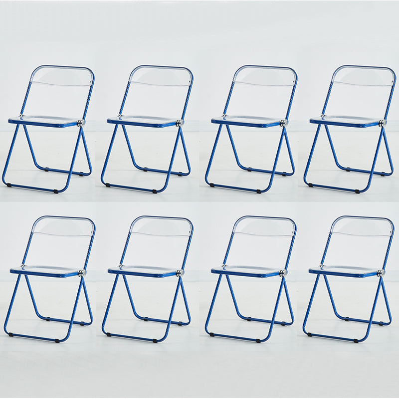 Contemporary Open Back Metal Folding Armless Dining Chairs(Set of 4/8)