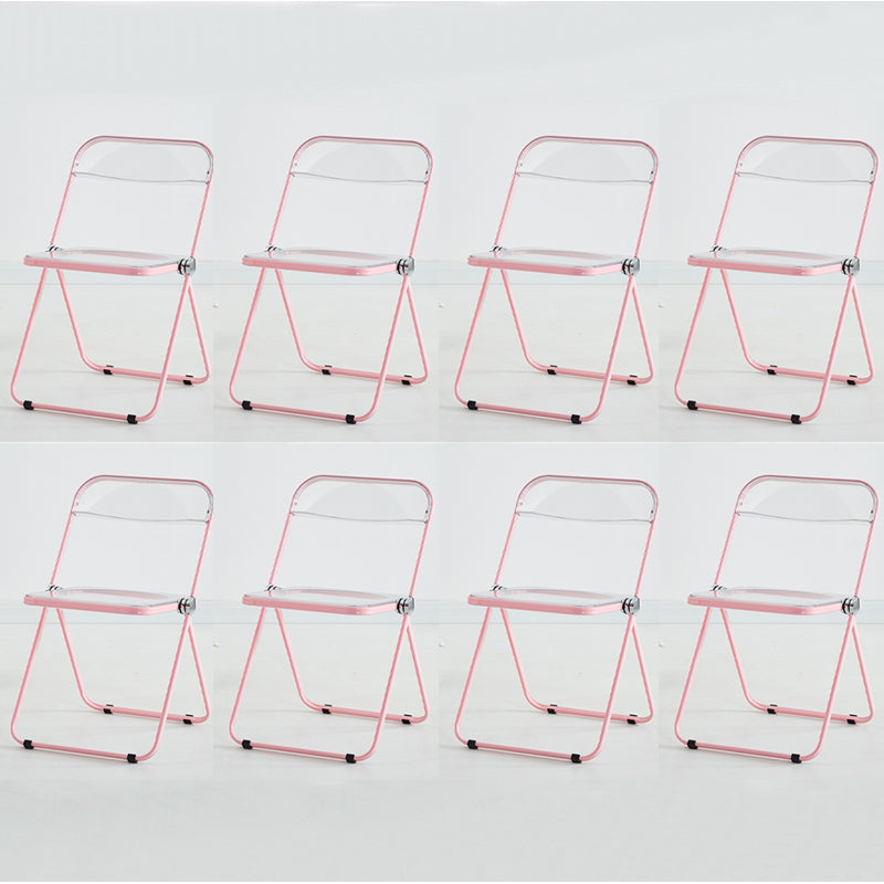 Contemporary Open Back Metal Folding Armless Dining Chairs(Set of 4/8)