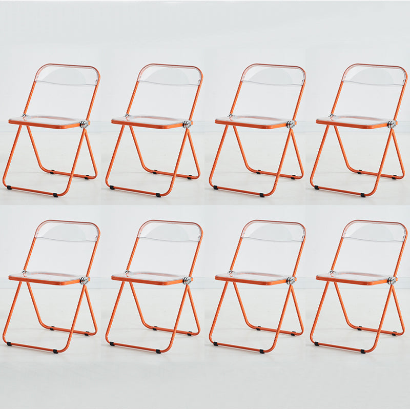 Contemporary Open Back Metal Folding Armless Dining Chairs(Set of 4/8)