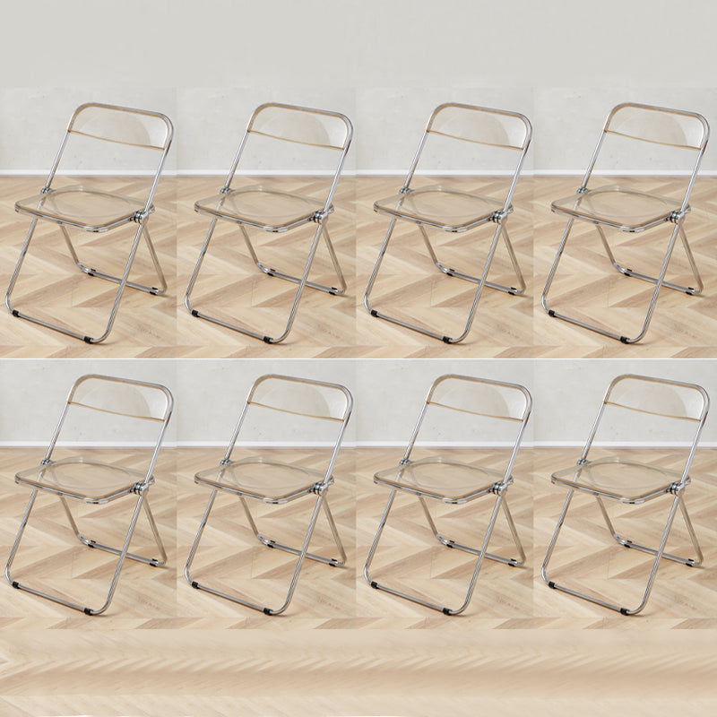 Contemporary Open Back Metal Folding Armless Dining Chairs(Set of 4/8)