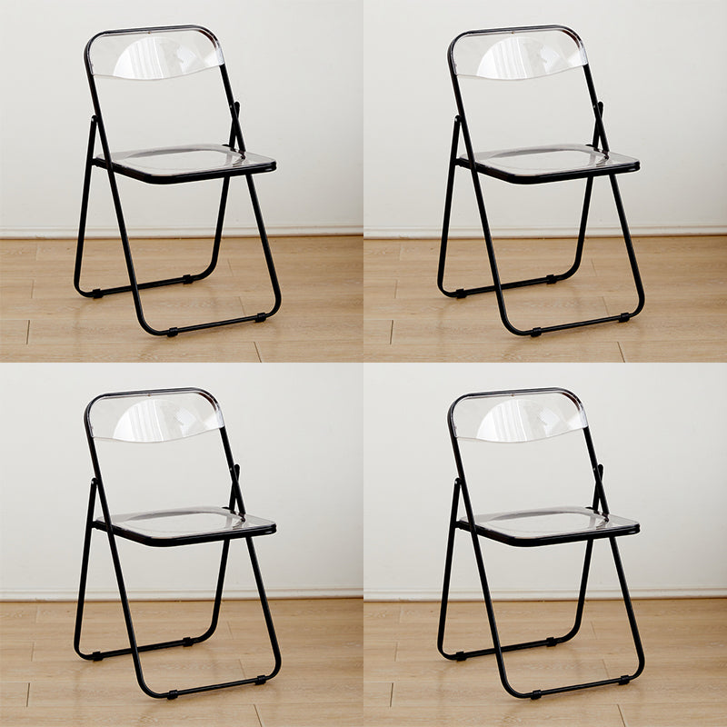 Contemporary Open Back Folding Metal Armless Dining Chairs(Set of 4/8)