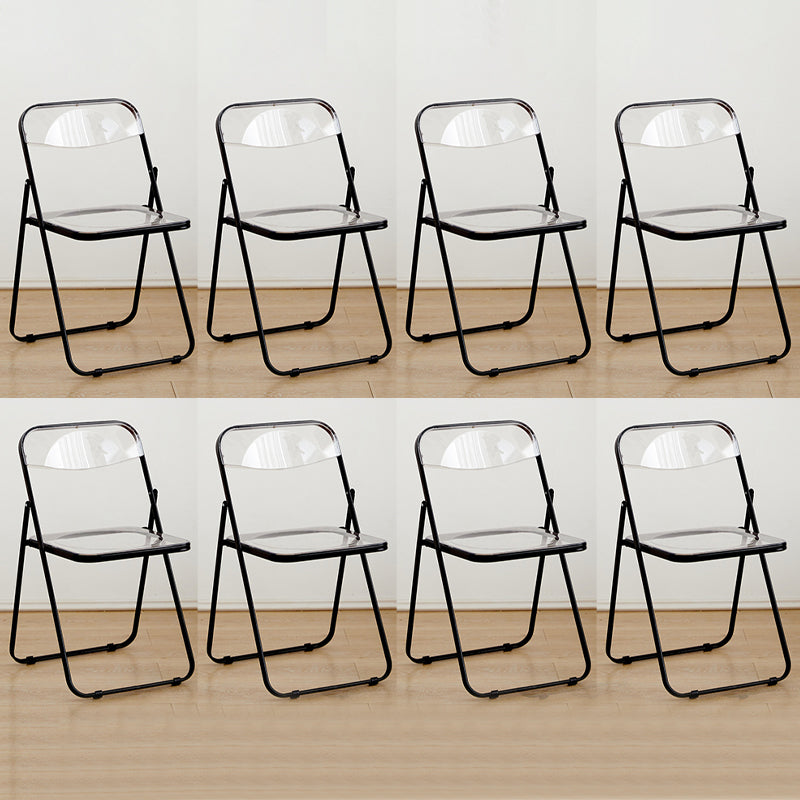 Contemporary Open Back Folding Metal Armless Dining Chairs(Set of 4/8)