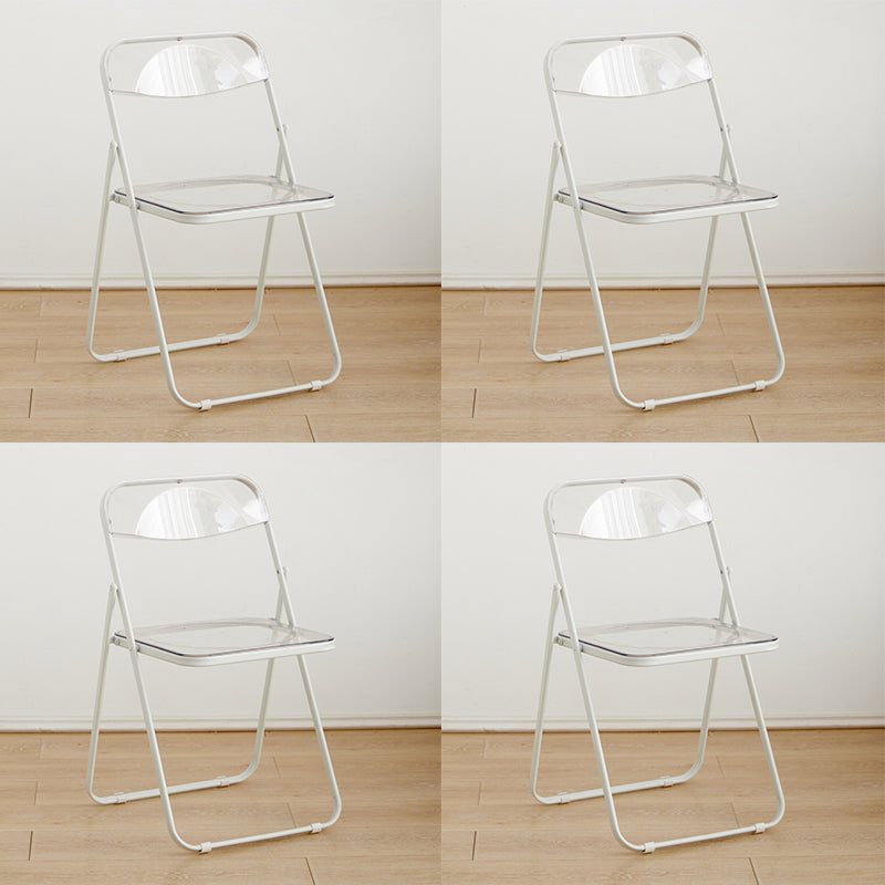 Contemporary Open Back Folding Metal Armless Dining Chairs(Set of 4/8)