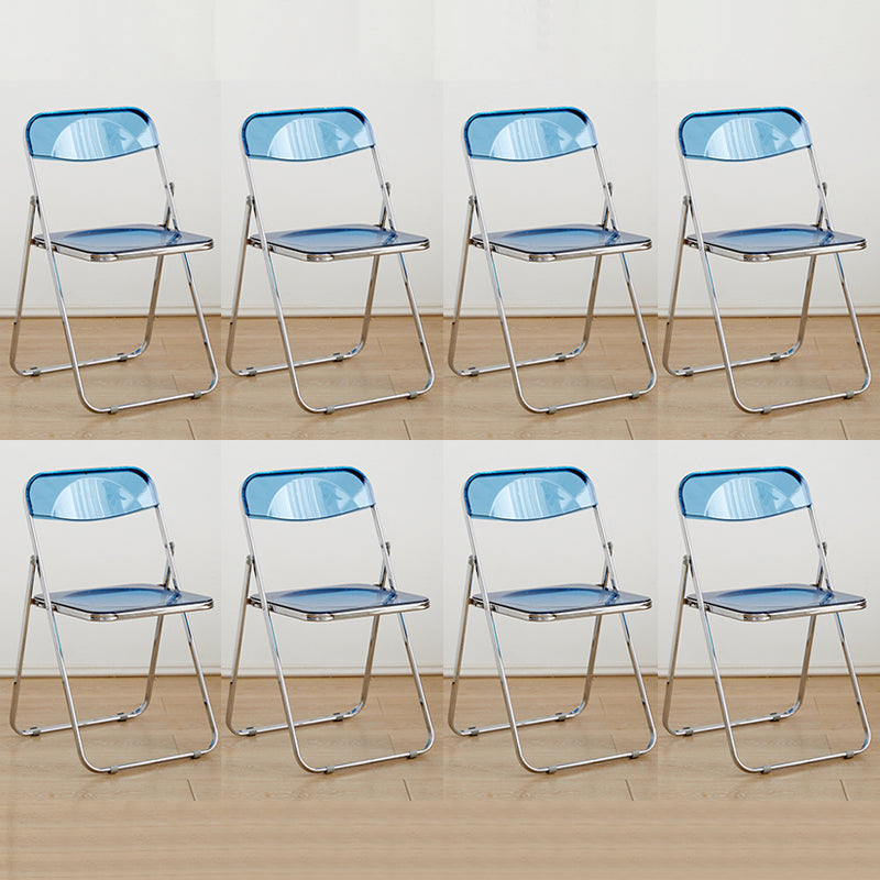 Contemporary Open Back Folding Metal Armless Dining Chairs(Set of 4/8)