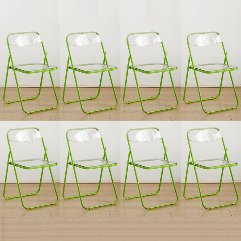 Contemporary Open Back Folding Metal Armless Dining Chairs(Set of 4/8)