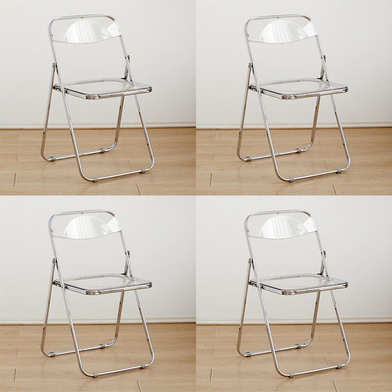 Contemporary Open Back Folding Metal Armless Dining Chairs(Set of 4/8)