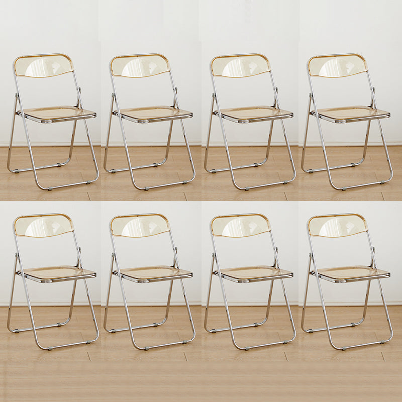 Contemporary Open Back Folding Metal Armless Dining Chairs(Set of 4/8)