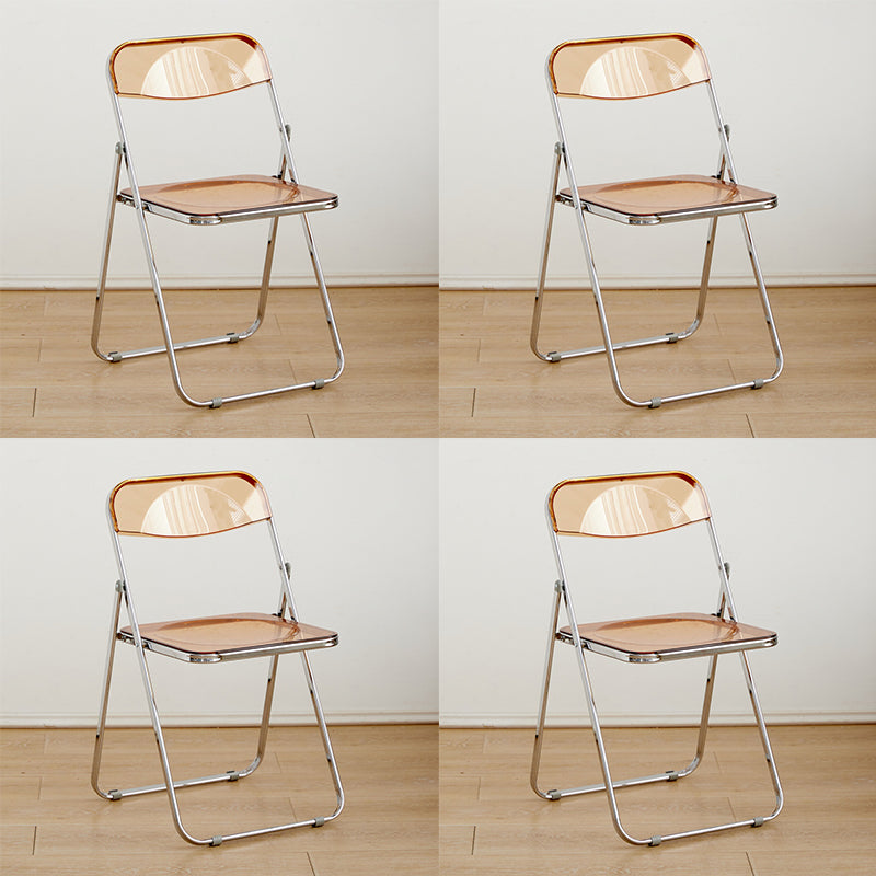 Contemporary Open Back Folding Metal Armless Dining Chairs(Set of 4/8)