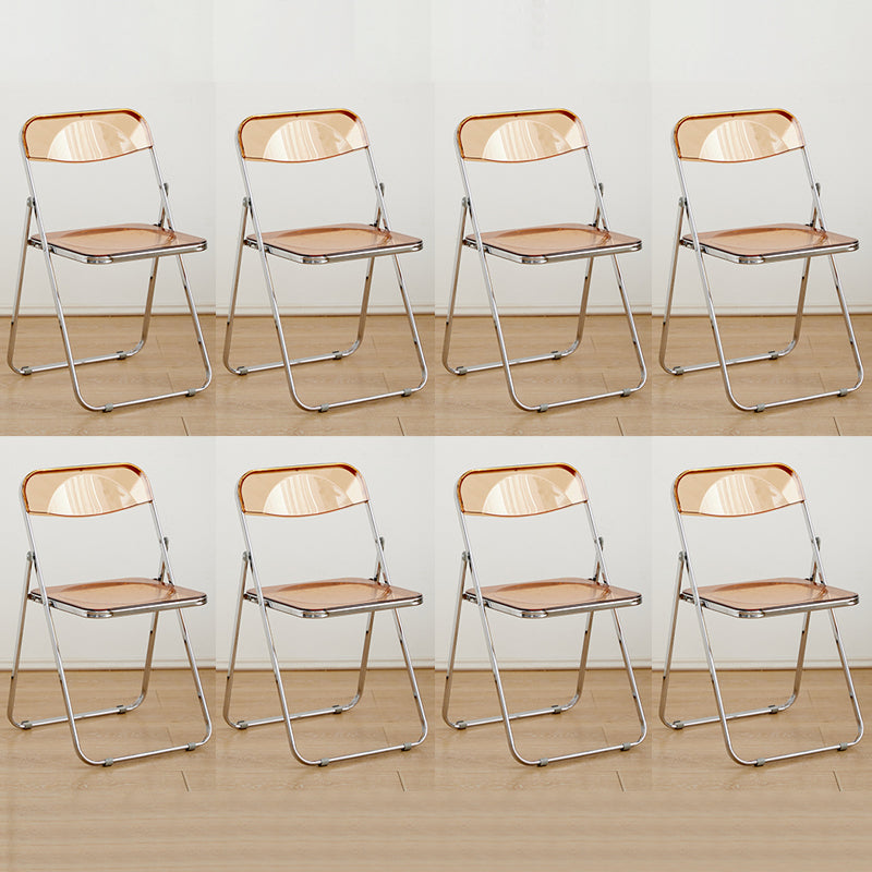 Contemporary Open Back Folding Metal Armless Dining Chairs(Set of 4/8)