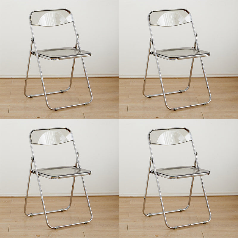 Contemporary Open Back Folding Metal Armless Dining Chairs(Set of 4/8)