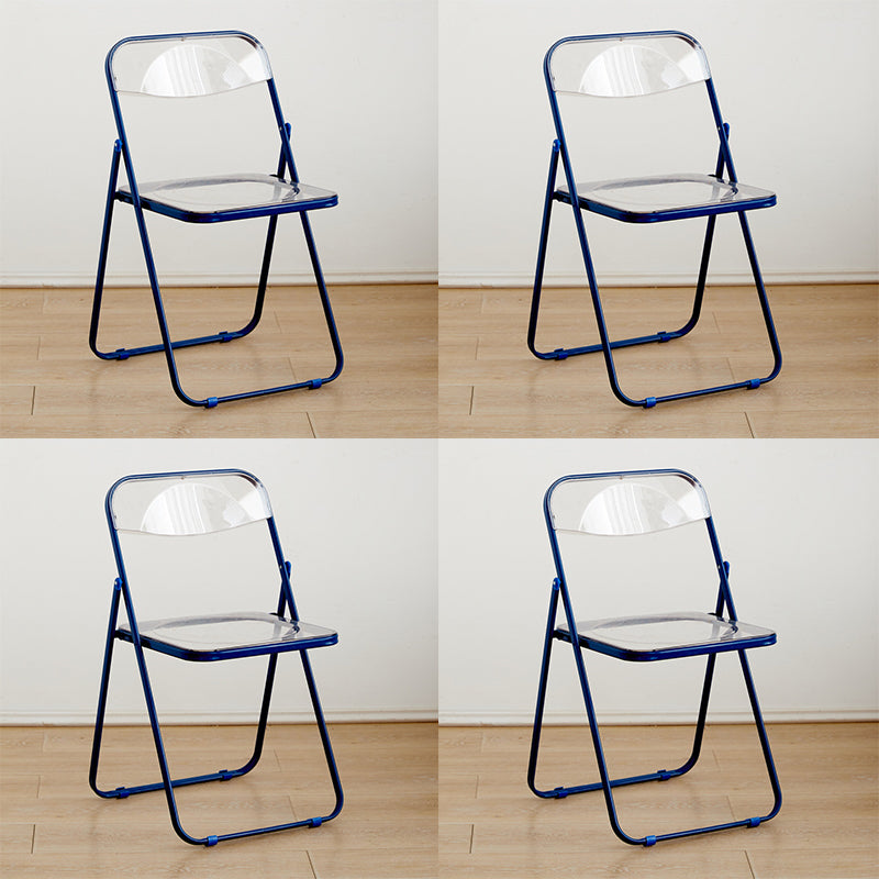 Contemporary Open Back Folding Metal Armless Dining Chairs(Set of 4/8)