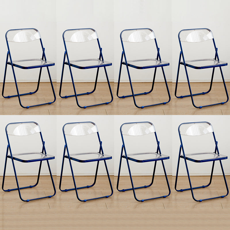 Contemporary Open Back Folding Metal Armless Dining Chairs(Set of 4/8)