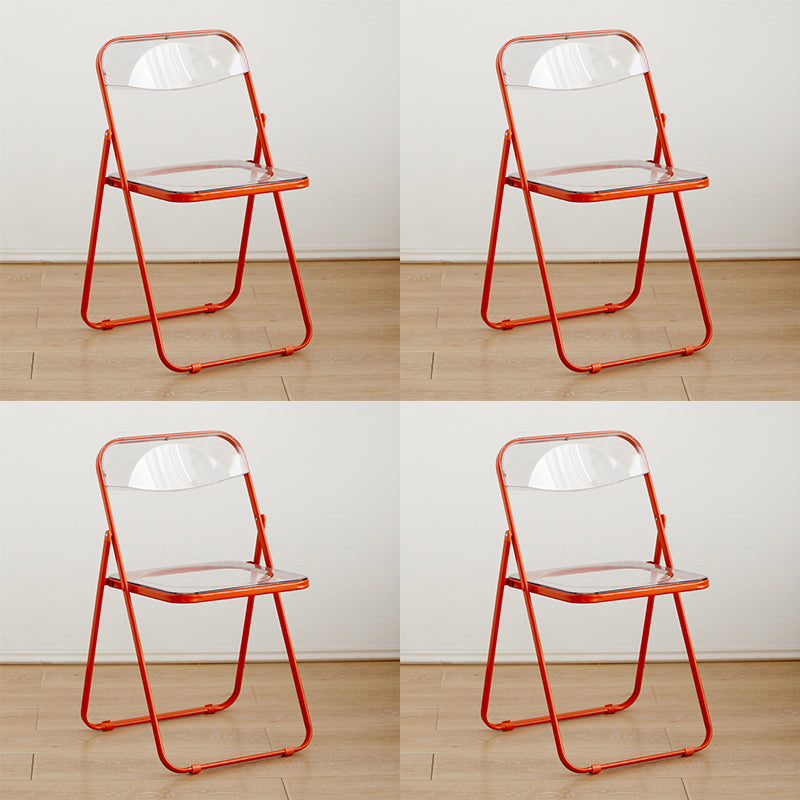 Contemporary Open Back Folding Metal Armless Dining Chairs(Set of 4/8)