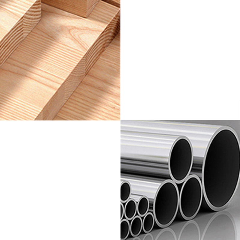 Modern Backless Counter-height Stool with Solid Wood and Metal