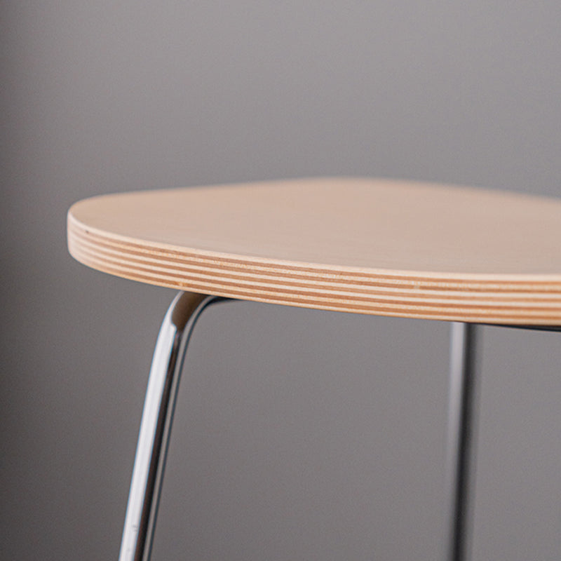 Contemporary Wood and Metal Backless Counter Height Stools for Living Room
