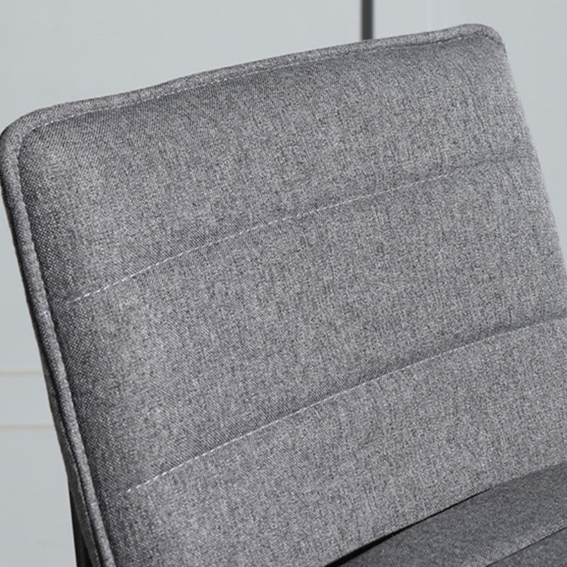 Contemporary Armless Upholstered Low Back Bar Stools with Metal Base