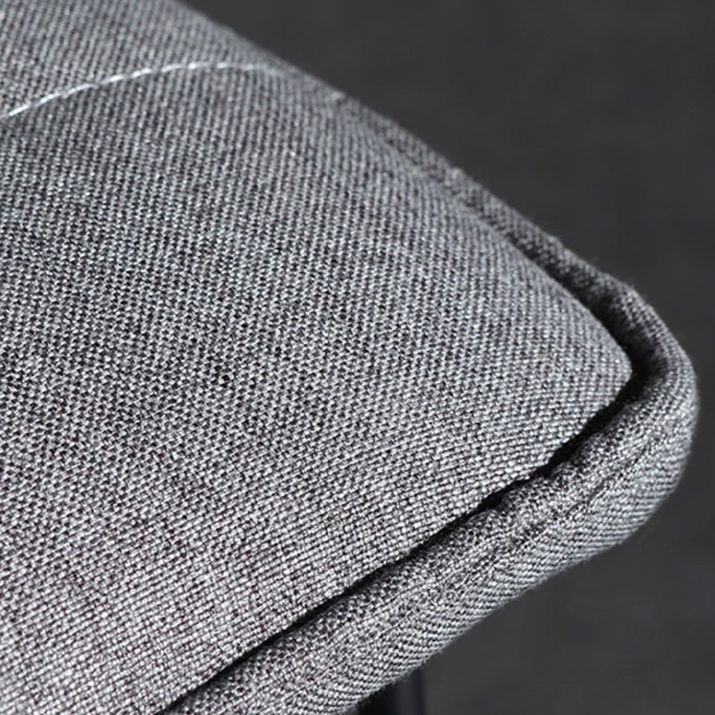 Contemporary Armless Upholstered Low Back Bar Stools with Metal Base