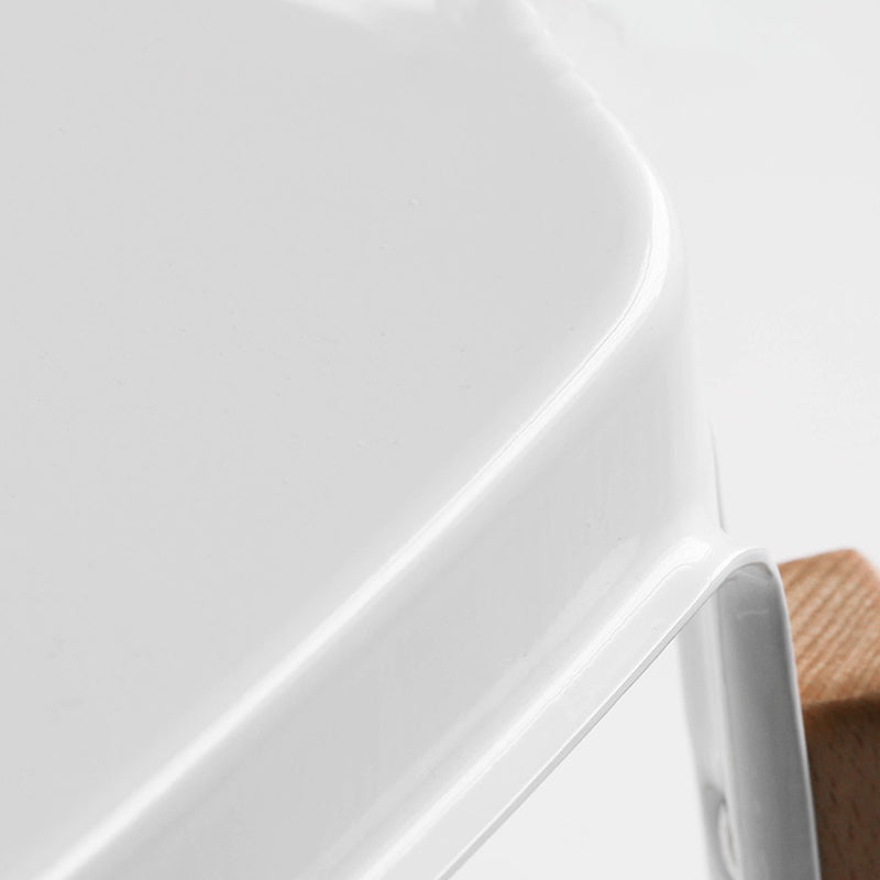 Contemporary Square Backless Bar Stool with Beech Solid Wood Legs