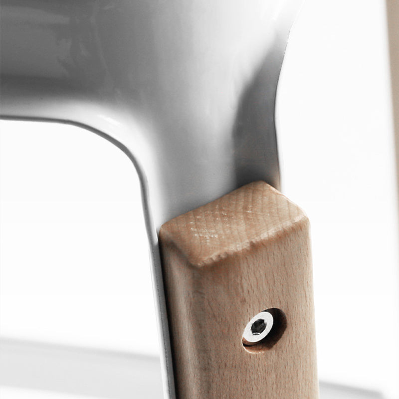 Contemporary Square Backless Bar Stool with Beech Solid Wood Legs