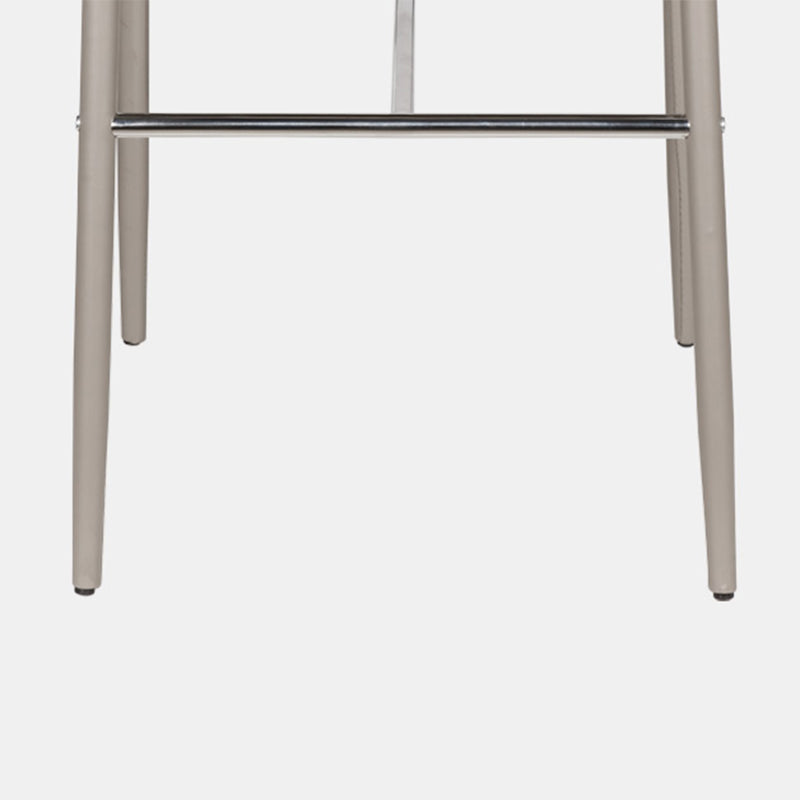 Modern Upholstered Low Back Faux Leather Bar Stools with Metal Base