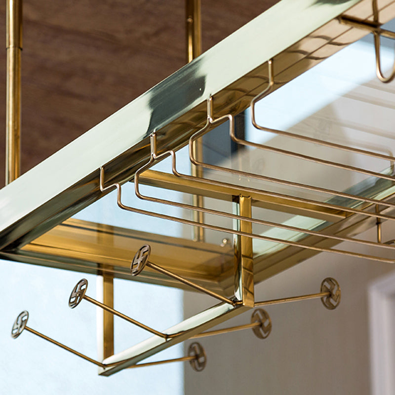 Glam Style Metal Hanging Wine Rack Kit in Gold -47.24" x 13.8" x 6.7"