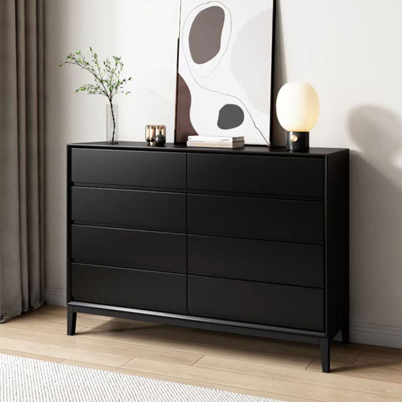 Modern Pine Horizontal Storage Chest with 8 Soft-Close Drawers for Home