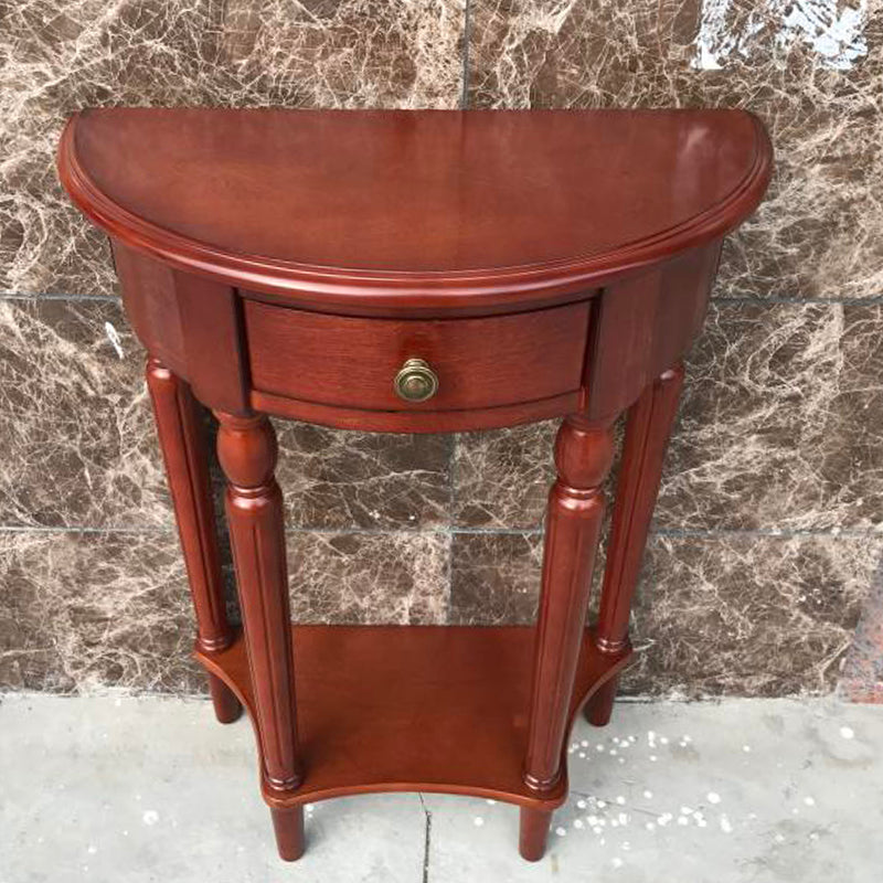 Half Moon Contemporary Console Table Wood Console Sofa Table for Hall