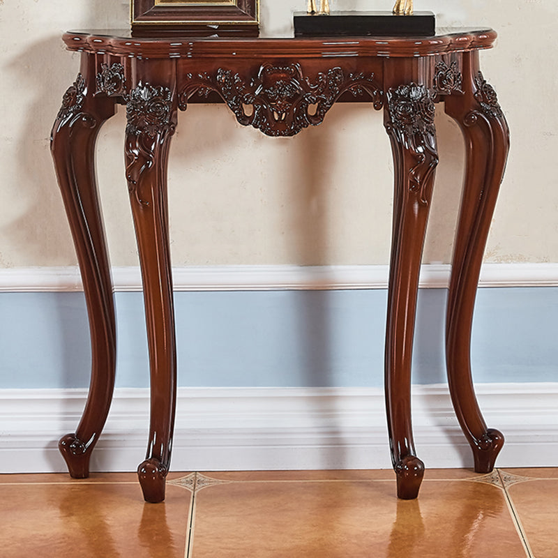 Free Form Shape Contemporary Console Table Console Sofa Table in Brown