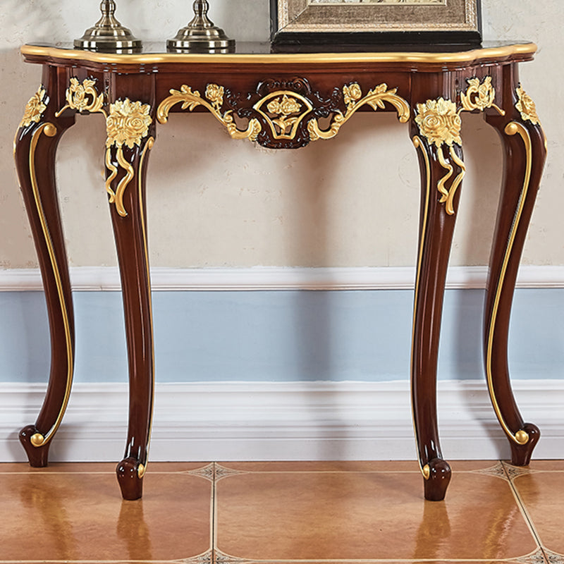 Free Form Shape Contemporary Console Table Console Sofa Table in Brown