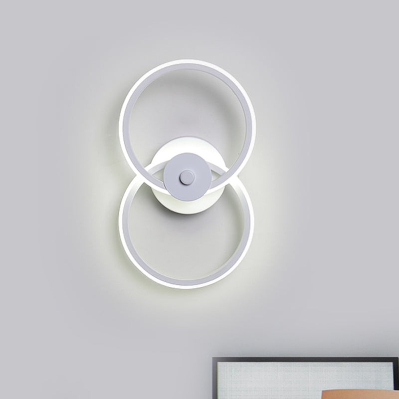 Ring Flush Mount Wall Sconce Minimalist Acrylic Black/White LED Wall Lighting Ideas in Warm/White Light