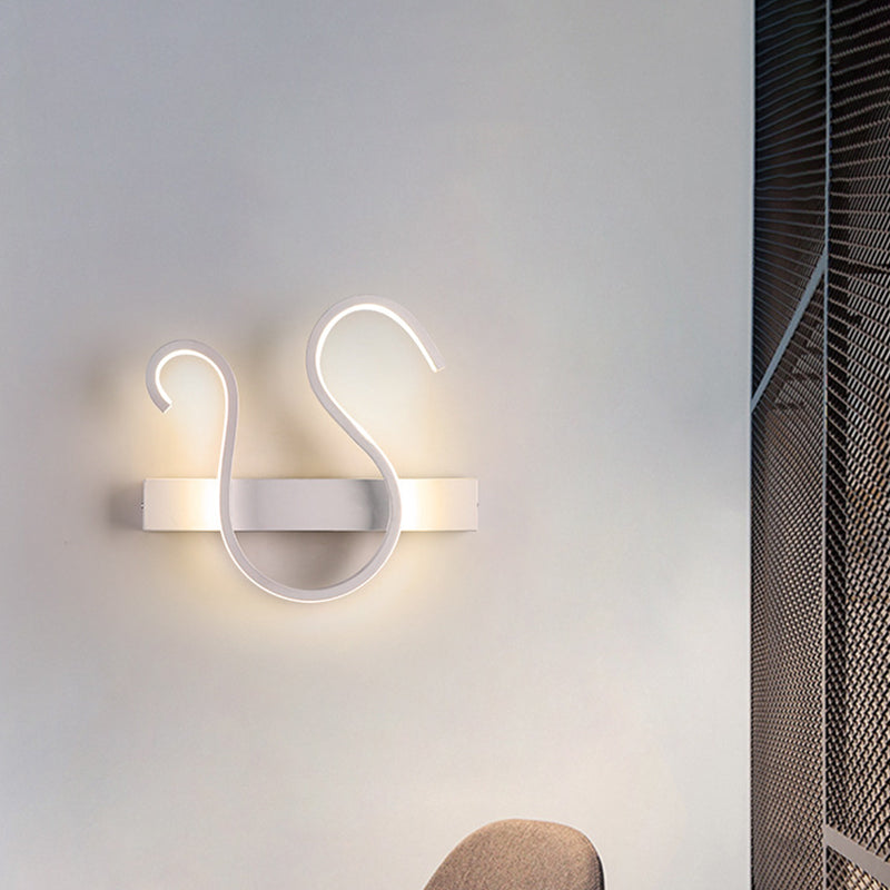 Swirl Wall Light Aymage minimalisme Acrylique Living Room LED Ponderie en lumière chaude / blanche