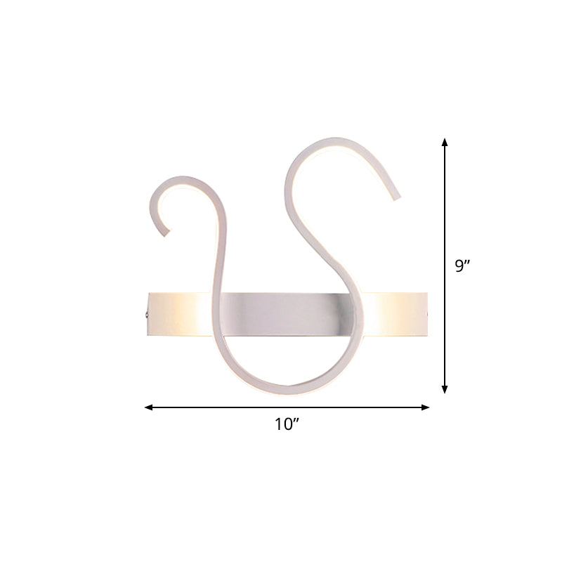 Swirl Wall Light Aymage minimalisme Acrylique Living Room LED Ponderie en lumière chaude / blanche