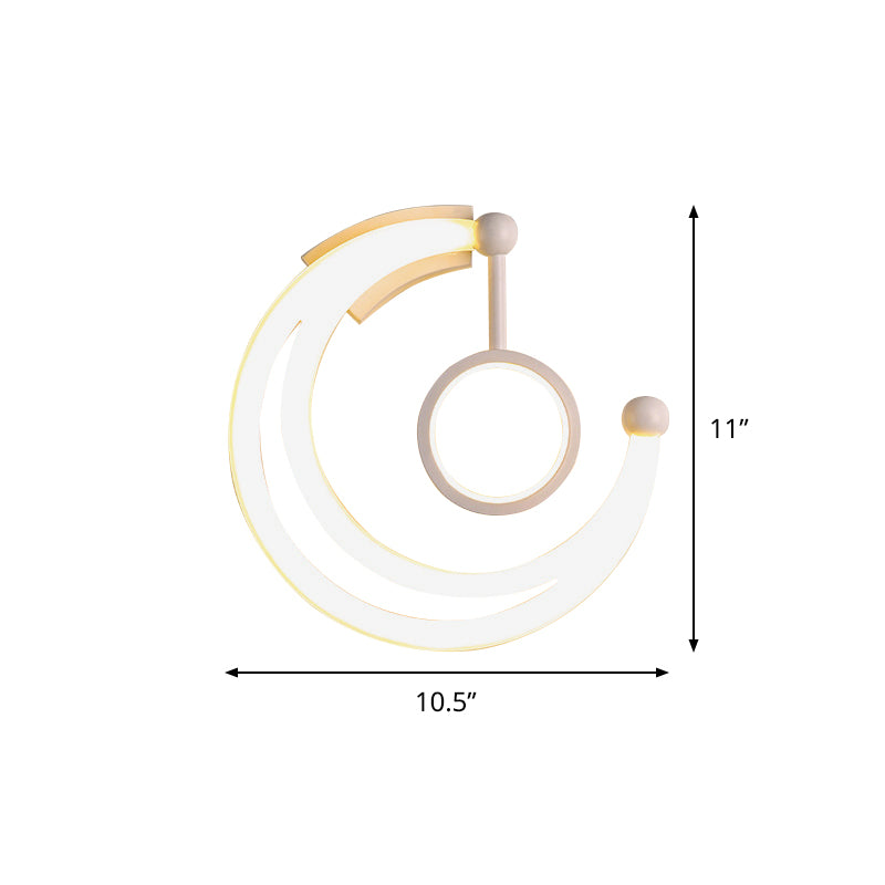 Nordic Style Crescent Mur Light Acrylique Livrage LED Ponderie d'éclairage en phase