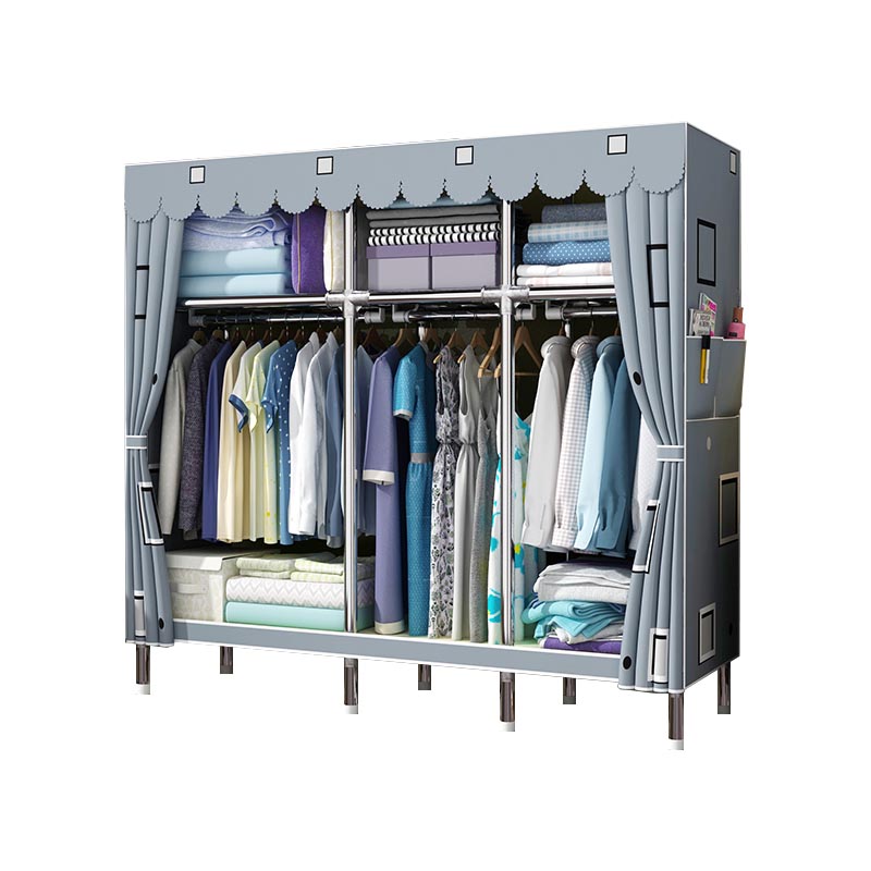 Contemporary Style Wardrobe Armoire Wood Armoire with Clothes Rail for Bedroom