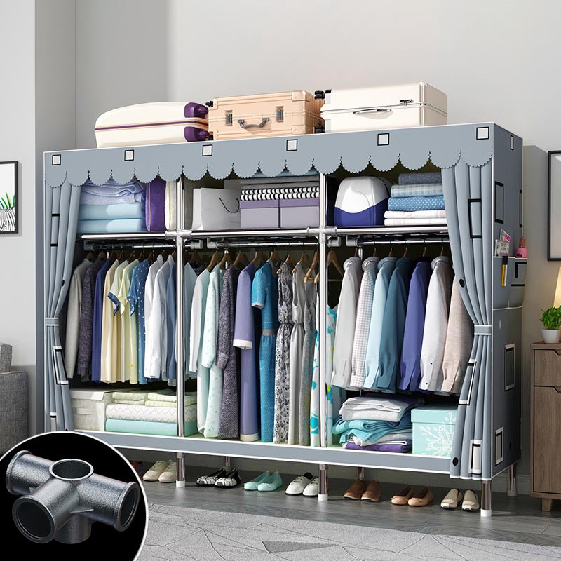 Contemporary Style Wardrobe Armoire Wood Armoire with Clothes Rail for Bedroom