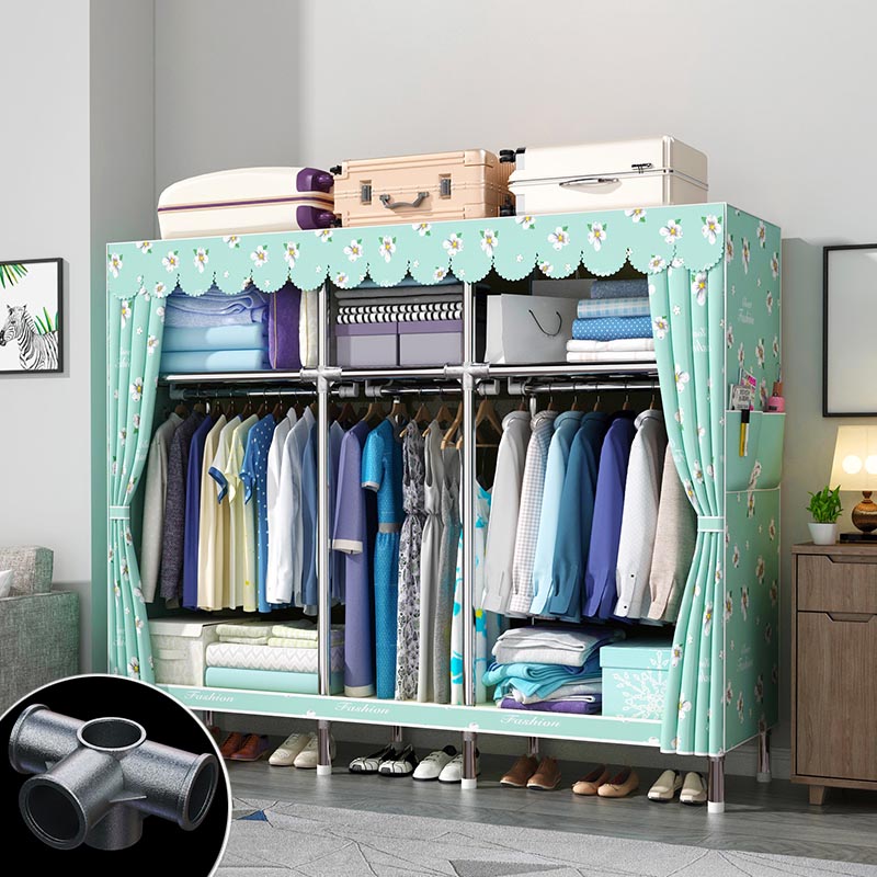 Contemporary Style Wardrobe Armoire Wood Armoire with Clothes Rail for Bedroom