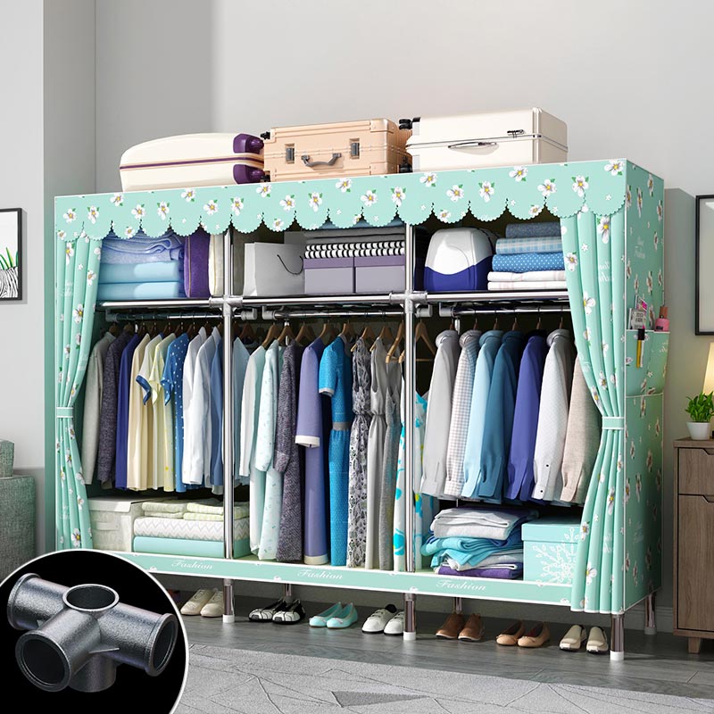 Contemporary Style Wardrobe Armoire Wood Armoire with Clothes Rail for Bedroom