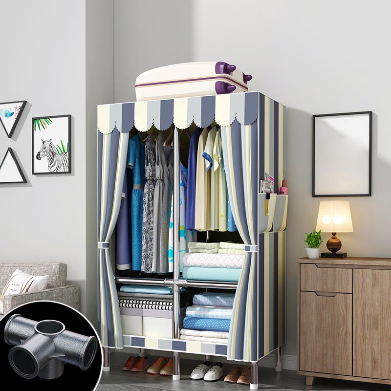 Contemporary Style Wardrobe Armoire Wood Armoire with Clothes Rail for Bedroom