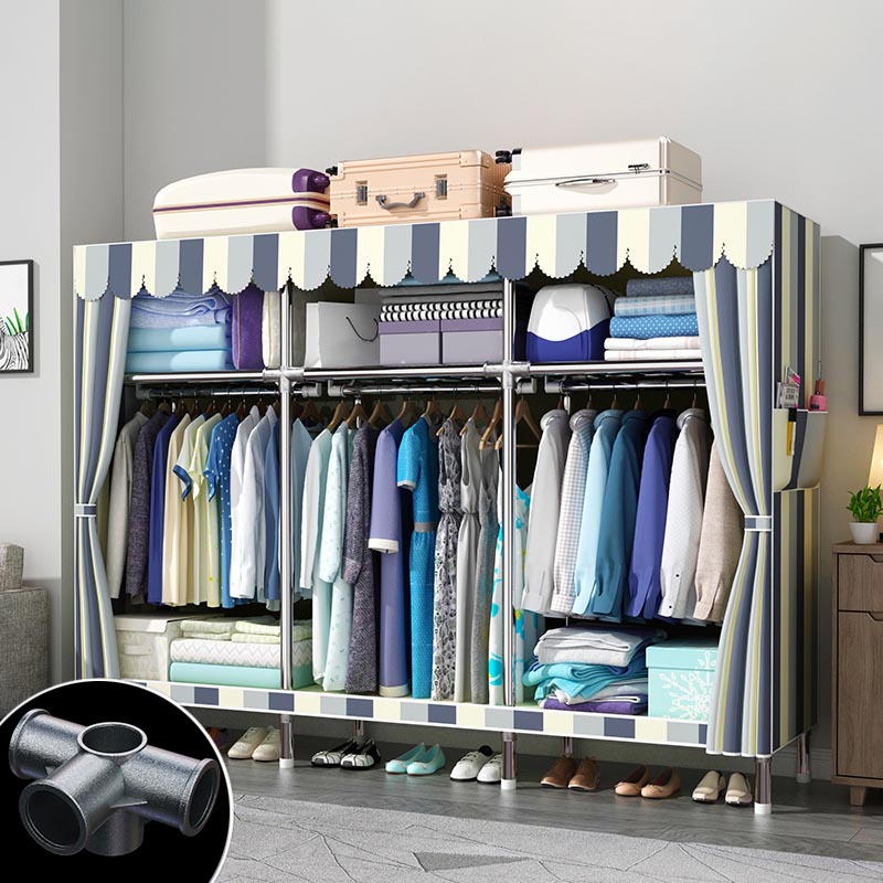 Contemporary Style Wardrobe Armoire Wood Armoire with Clothes Rail for Bedroom