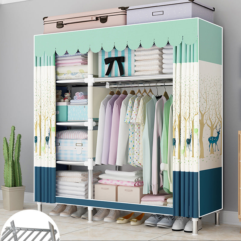 Contemporary Style Wardrobe Armoire Bedroom Armoire with Leg and Shelves