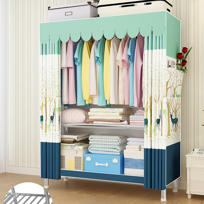 Contemporary Style Wardrobe Armoire Bedroom Armoire with Leg and Shelves